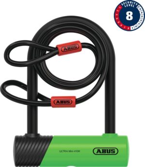 Abus Ultra Mini 410K/150HB140 Blocco a U incl. cavo Cobra e staffa SH